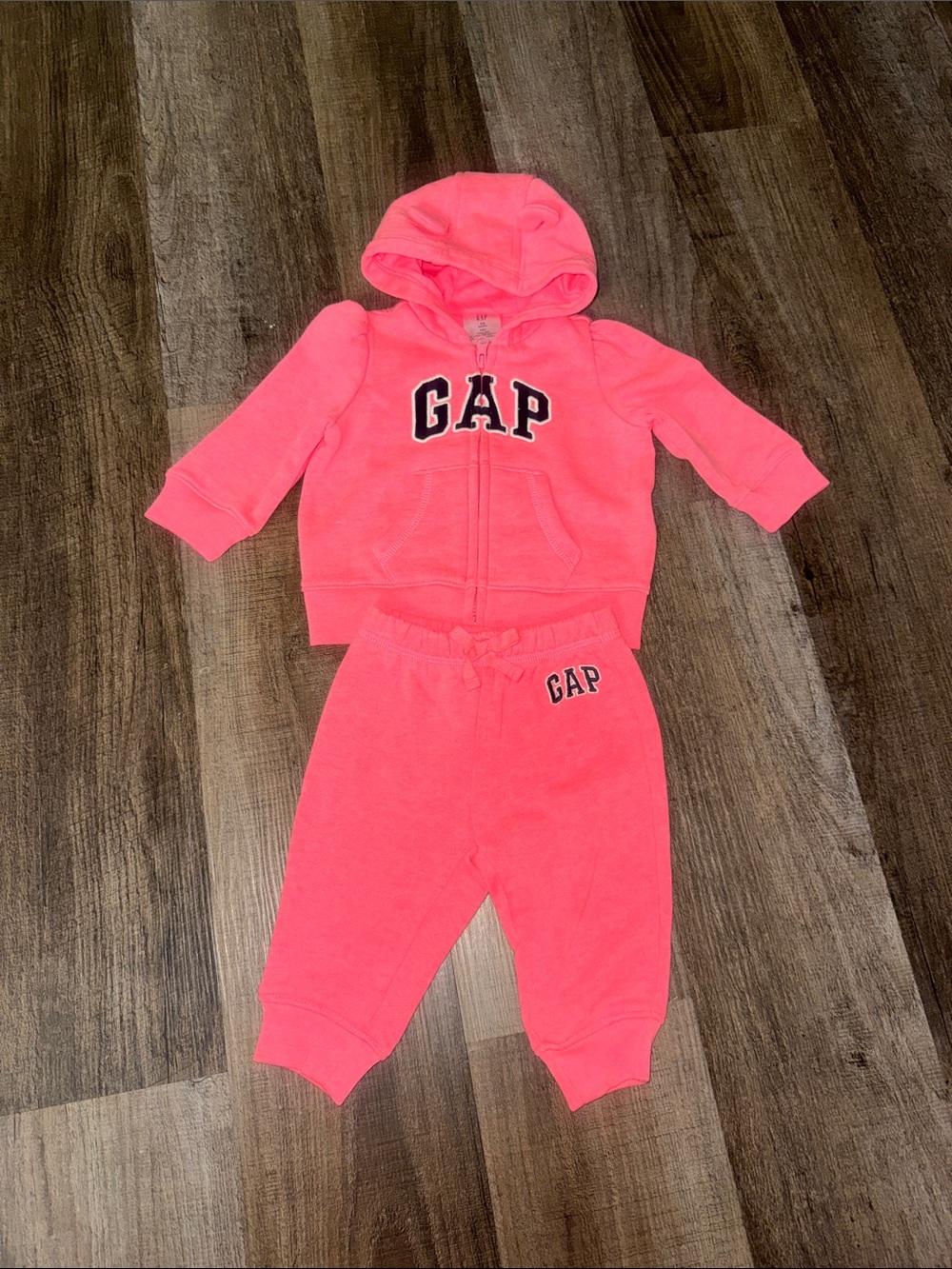 GAP Neon Pink Toddler Hoodie & Jogger Set